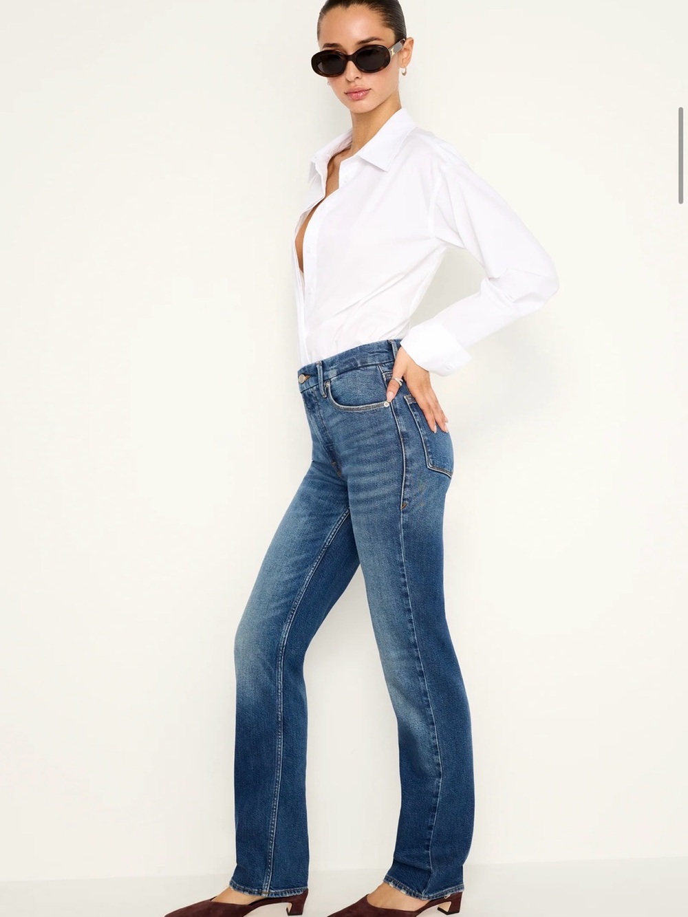 Good American Good Icon Straight 12 / 31 Indigo 605 - Picture 5 of 15